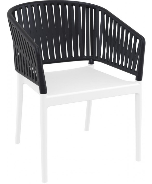 PORTOFINO WHITE/BLACK ΠΟΛΥΘΡΟΝΑ ΠΟΛ/ΝΙΟΥ 58X58X80εκ. Πολυθρόνες