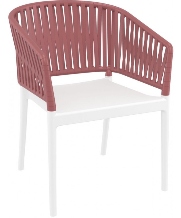 PORTOFINO WHITE/MARSALA ΠΟΛΥΘΡΟΝΑ ΠΟΛ/ΝΙΟΥ 58X58X80εκ. Πολυθρόνες