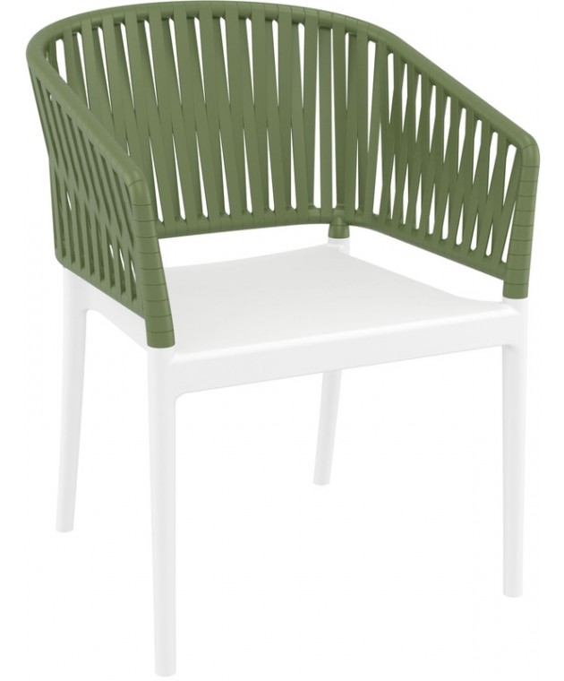PORTOFINO WHITE/OLIVE GREEN ΠΟΛΥΘΡΟΝΑ ΠΟΛ/ΝΙΟΥ 58X58X80εκ. Πολυθρόνες