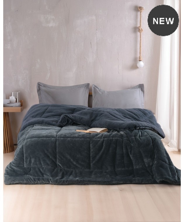  Κουβερτοπάπλωμα μονό (160Χ220) TILTY GREY-BLUE, RYTHMOS HOME Κουβερτοπαπλώματα Μονά