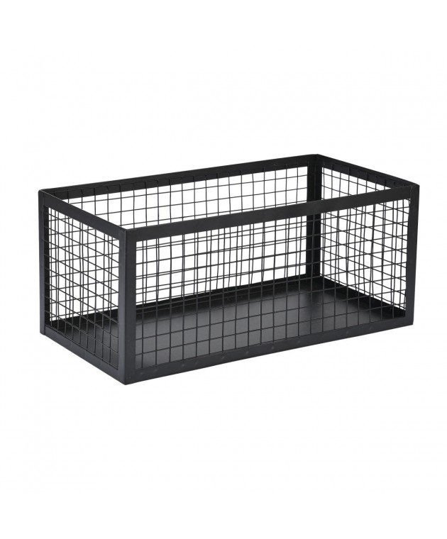 ESTIA ΚΑΛΑΘΙ ΑΠΟΘΗΚΕΥΣΗΣ & ΟΡΓΑΝΩΣΗΣ CAGE ΜΕΤΑΛΛΙΚΟ 30x15.5x13cm ΜΑΥΡΟ Διακοσμητικά Καλάθια-Κουτιά