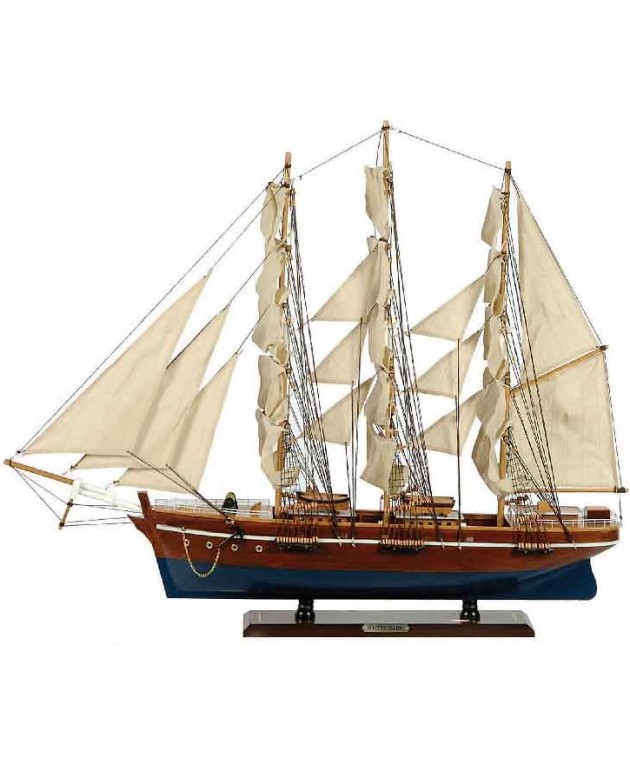 Ξύλινο Παραδοσιακό Καράβι 120cm ,Χρώμα Καφέ Μπλε Καράβια