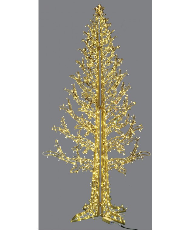 Led Flash Χριστουγεννιάτικο Δέντρο Με Θερμό Φωτισμό Με 640 Led Ip44, 120 x 240(h)cm Χριστουγεννιάτικα Δέντρα