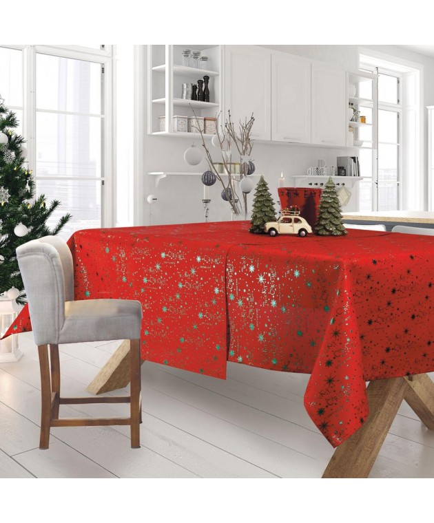 DAS HOME 0574 CHRISTMAS ΤΡΑΠΕΖΟΜΑΝΤΗΛΟ 140Χ180 ΚΟΚΚΙΝΟ, ΠΡΑΣΙΝΟ Τραπεζομάντηλα Χριστουγεννιάτικα