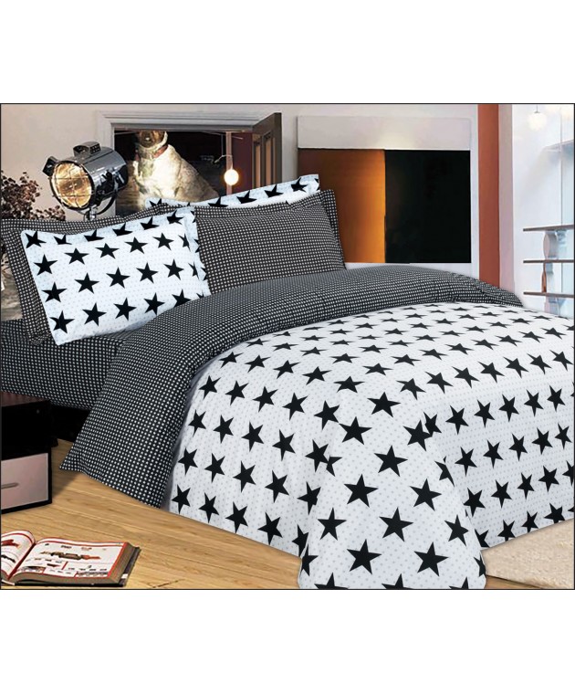 Σετ Πάπλωμα Le Blanc Premium Υπέρδιπλο Star Oxford 220x240 Παπλώματα Υπέρδιπλα