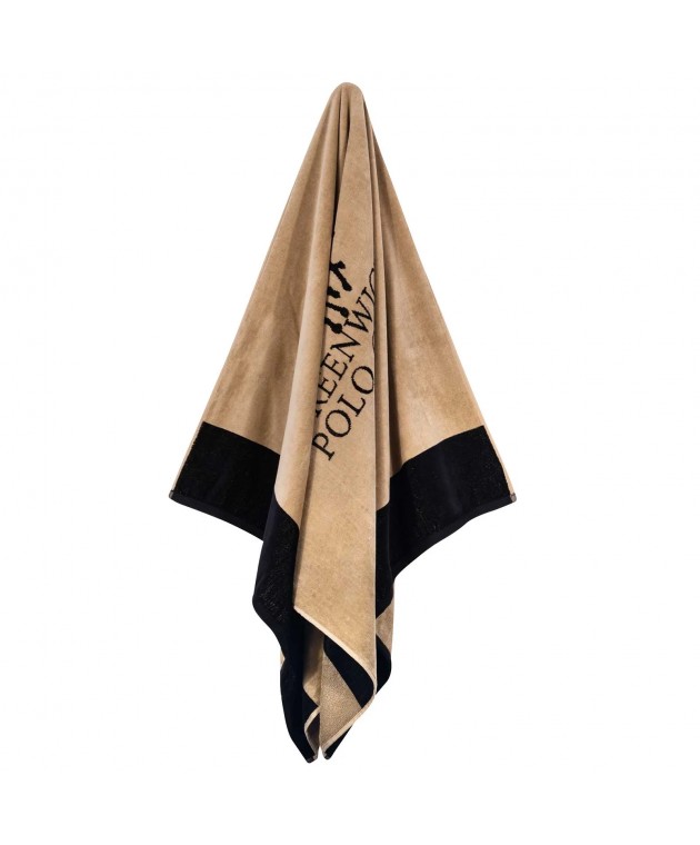 GREENWICH POLO CLUB ΠΕΤΣΕΤΑ ΘΑΛΑΣΣΗΣ 90Χ170 4046 BLACK, TAUPE Πετσέτες Θαλάσσης Ενηλίκων