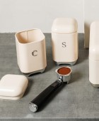 ESTIA ΔΟΧΕΙΟ ΓΙΑ ΚΑΦΕ EPOQUE ΜΕΤΑΛΛΙΚΟ 11x18.8cm ΚΡΕΜ Δοχεία Ζάχαρης/Καφέ