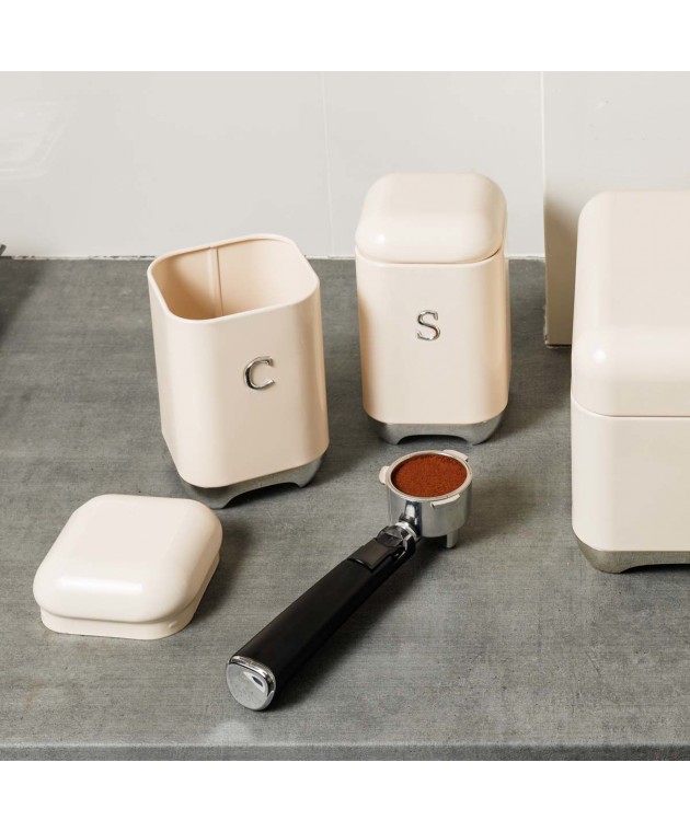 ESTIA ΔΟΧΕΙΟ ΓΙΑ ΚΑΦΕ EPOQUE ΜΕΤΑΛΛΙΚΟ 11x18.8cm ΚΡΕΜ Δοχεία Ζάχαρης/Καφέ