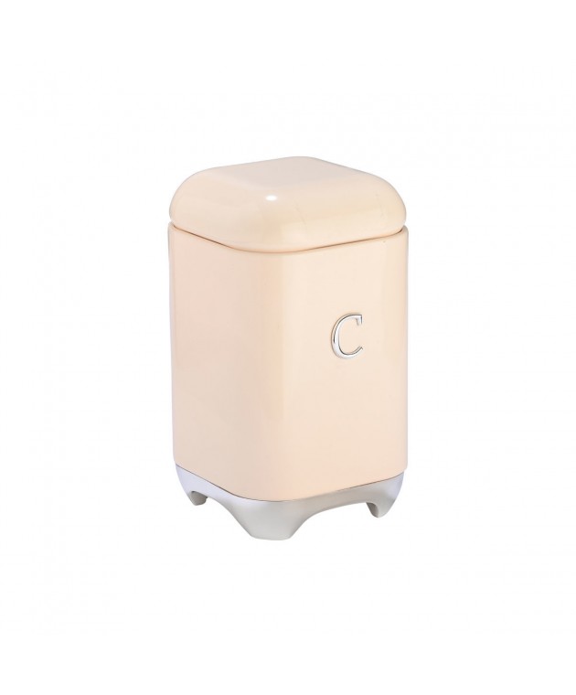 ESTIA ΔΟΧΕΙΟ ΓΙΑ ΚΑΦΕ EPOQUE ΜΕΤΑΛΛΙΚΟ 11x18.8cm ΚΡΕΜ Δοχεία Ζάχαρης/Καφέ