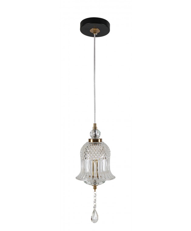 PDC 723-1 TR ΓΥΑΛΙΝΗ ΚΑΜΠΑΝΑ LED-5W  ΜΕ ΔΙΑΚΟΣΜΗΤΙΚΟ ΚΡΥΣΤΑΛΛΟ ΦΩΤΙΣΤΙΚΑ ΟΡΟΦΗΣ