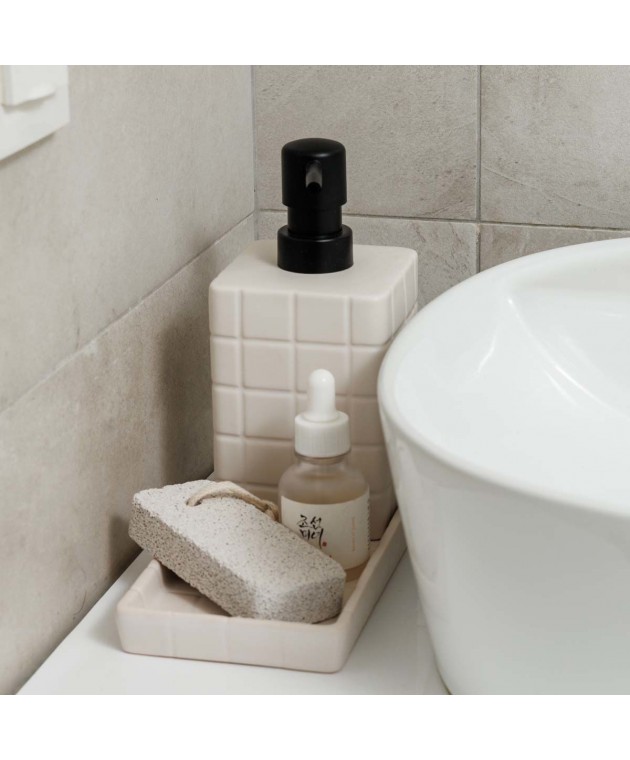 ESTIA ΔΙΣΚΟΣ ΜΠΑΝΙΟΥ TILES ΚΕΡΑΜΙΚΟΣ 20x10x2cm ΛΕΥΚΟΣ Διακοσμητικά Καλάθια-Κουτιά