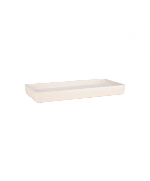 ESTIA ΔΙΣΚΟΣ ΜΠΑΝΙΟΥ TILES ΚΕΡΑΜΙΚΟΣ 20x10x2cm ΛΕΥΚΟΣ Διακοσμητικά Καλάθια-Κουτιά