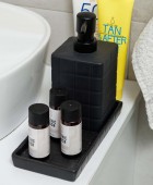 ESTIA ΔΙΣΚΟΣ ΜΠΑΝΙΟΥ TILES ΚΕΡΑΜΙΚΟΣ 20x10x2cm ΜΑΥΡΟΣ Διακοσμητικά Καλάθια-Κουτιά