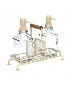 ESTIA ΔΟΧΕΙΑ ΥΓΡΟΥ ΠΙΑΤΩΝ ALLURE 2x300ml ΜΕ ΜΕΤΑΛΛΙΚΗ ΒΑΣΗ & ΘΗΚΗ ΓΙΑ ΣΦΟΥΓΓΑΡΙ IVORY 01-26226 Gadgets Κουζίνας