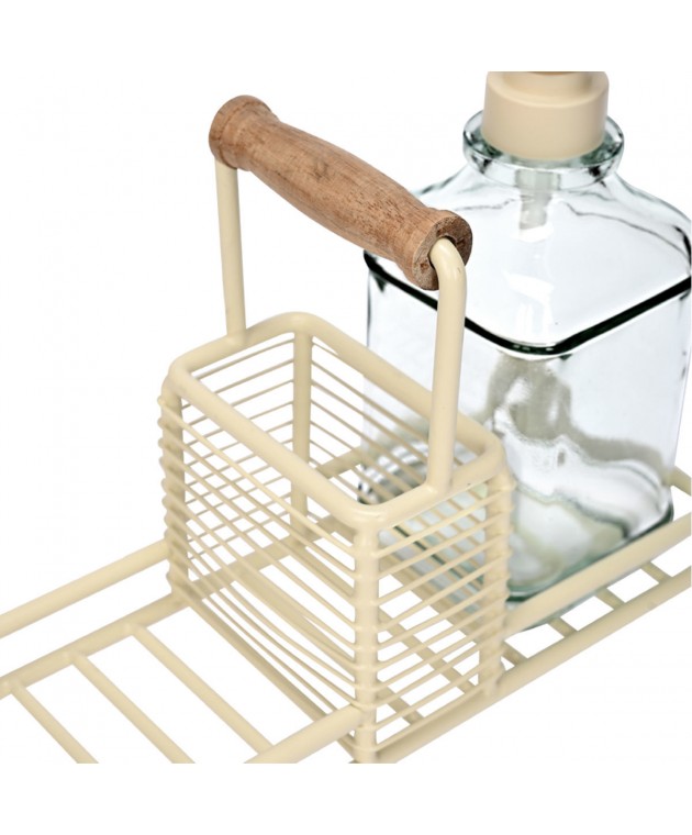 ESTIA ΔΟΧΕΙΑ ΥΓΡΟΥ ΠΙΑΤΩΝ ALLURE 2x300ml ΜΕ ΜΕΤΑΛΛΙΚΗ ΒΑΣΗ & ΘΗΚΗ ΓΙΑ ΣΦΟΥΓΓΑΡΙ IVORY 01-26226 Gadgets Κουζίνας
