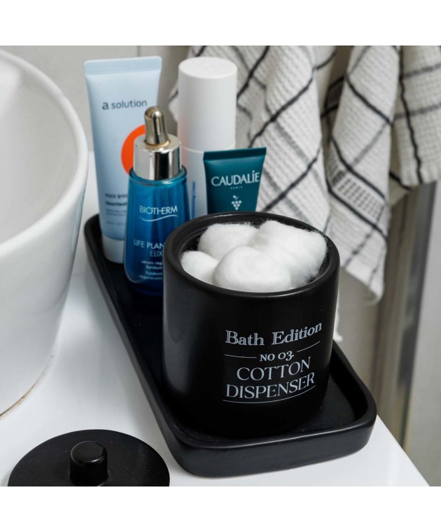 ESTIA ΔΟΧΕΙΟ ΓΙΑ ΒΑΜΒΑΚΙ MYST STONEWARE ΜΑΥΡΟ 02-26875 Βαμβακοθήκες