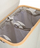 ESTIA ΚΑΛΑΘΙ ΑΠΛΥΤΩΝ BAMBOO ESSENTIALS 144lt ΜΕ ΚΑΠΑΚΙ ΚΑΙ 2 MESH BAGS 56x37x68cm ΓΚΡΙ 02-26974 Καλάθια Απλύτων