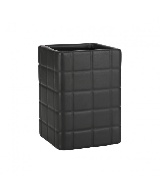 ESTIA ΠΟΤΗΡΑΚΙ ΜΠΑΝΙΟΥ TILES ΚΕΡΑΜΙΚΟ 7.5x11cm ΜΑΥΡΟ 02-27704 Ποτήρια  Οδοντόβουρτσας