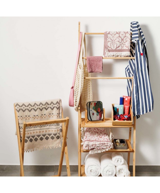 ESTIA ΡΑΦΙΕΡΑ ΔΑΠΕΔΟΥ ΟΡΓΑΝΩΣΗΣ ΒΑΜΒΟΟ ESSENTIALS ΜΕ 3 ΡΑΦΙΑ ΦΥΣΙΚΟ ΧΡΩΜΑ 02-27490 Ραφιέρες