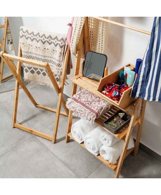 ESTIA ΡΑΦΙΕΡΑ ΔΑΠΕΔΟΥ ΟΡΓΑΝΩΣΗΣ ΒΑΜΒΟΟ ESSENTIALS ΜΕ 3 ΡΑΦΙΑ ΦΥΣΙΚΟ ΧΡΩΜΑ 02-27490 Ραφιέρες