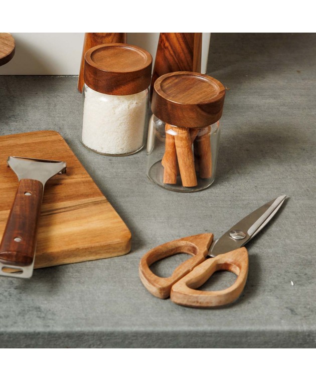 ESTIA ΨΑΛΙΔΙ ΚΟΥΖΙΝΑΣ ALLURE ΑΝΟΞΕΙΔΩΤΟ ΑΤΣΑΛΙ ΜΕ ΞΥΛΙΝΗ ΛΑΒΗ Ψαλίδια