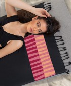 Πετσέτα Θαλάσσης Pestemal 23 BLACK 90x170 Παρεό