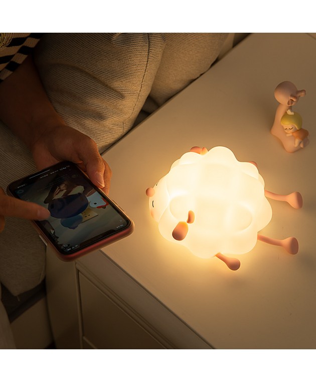 TLC 4023 ΠΟΡΤΑΤΙΦ ΑΡΝΑΚΙ ΑΣΠΡΟ-ΡΟΖ  ΣΥΛΙΚΟΝΗΣ CCT TOUCH-DIMMER- TIMER- USB & ΒΑΣΗ ΚΙΝΗΤΟΥ Φωτιστικά