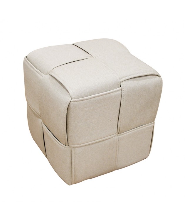 LINE ΣΚΑΜΠΟ CREAM ΥΦΑΣΜΑ 40X40X40εκ. Σκαμπό