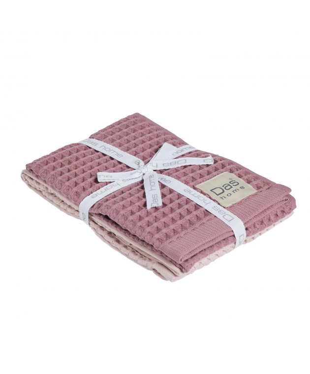 DAS HOME ΣΕΤ ΠΟΤΗΡΟΠΑΝΑ 2ΤΜΧ 40Χ60 0803 NUDE, PINK Ποτηρόπανα