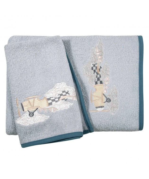 GREENWICH POLO CLUB ΣΕΤ ΠΕΤΣΕΤΕΣ ΒΑΒΥ ESSENTIAL 8852 BLUE, GREY Βρεφικές Πετσέτες