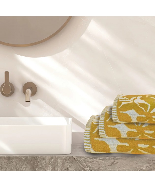 DAS HOME ΣΕΤ ΠΕΤΣΕΤΕΣ 3ΤΕΜΑΧΙΑ DAILY 0794 OCHRE Σετ πετσέτες Mπάνιου