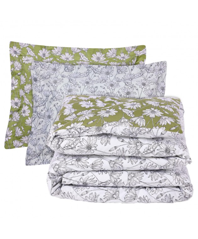 DAS HOME ΣΕΤ ΣΕΝΤΟΝΙΑ ΜΟΝΑ HAPPY 9670 IVORY, OLIVE 170Χ260 Σεντόνια Μονά