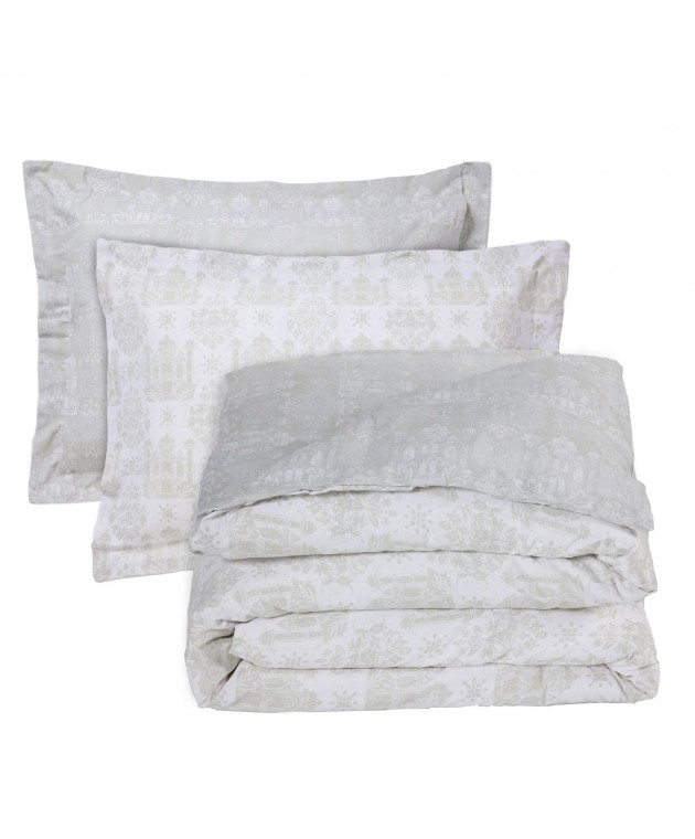 DAS HOME ΣΕΤ ΣΕΝΤΟΝΙΑ ΜΟΝΑ HAPPY 9673 TAUPE, WHITE 170Χ260 Σεντόνια Μονά