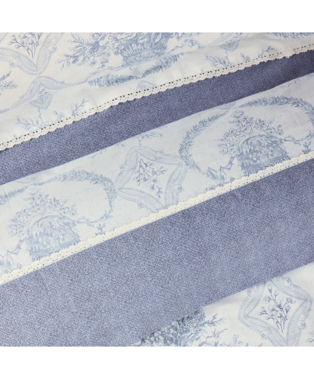 DAS HOME ΣΕΝΤΟΝΙΑ ΣΕΤ KING PRESTIGE 1696 BLUE, ECRU 250Χ270 Σεντόνια King Size
