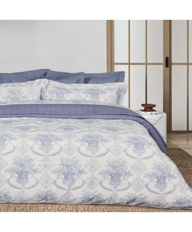 DAS HOME ΣΕΝΤΟΝΙΑ ΣΕΤ KING PRESTIGE 1696 BLUE, ECRU 250Χ270 Σεντόνια King Size