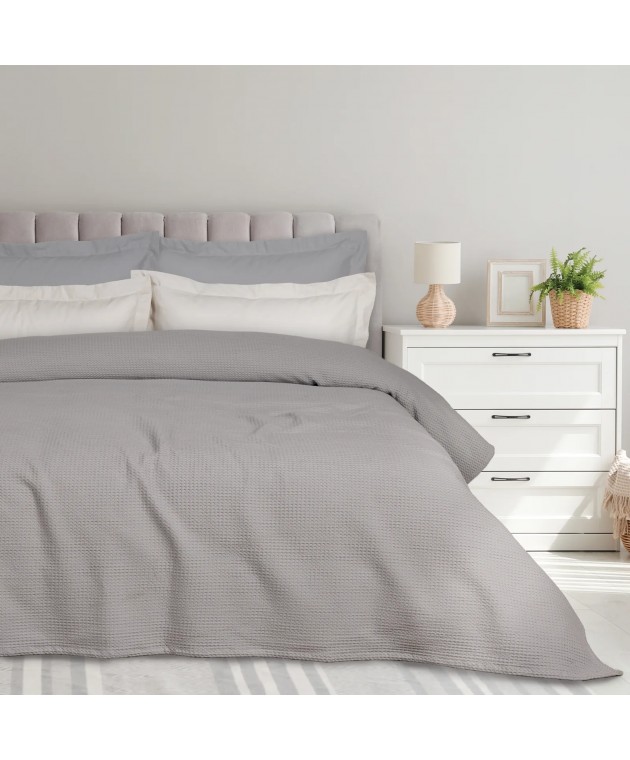 DAS HOME ΚΟΥΒΕΡΤΑ ΠΙΚΕ 240X260 0496 GREY Κουβέρτες Πικέ King Size