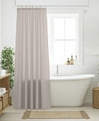 DAS HOME ΚΟΥΡΤΙΝΑ ΜΠΑΝΙΟΥ 240Πx180Υ 0808 TAUPE Κουρτίνες Mπάνιου