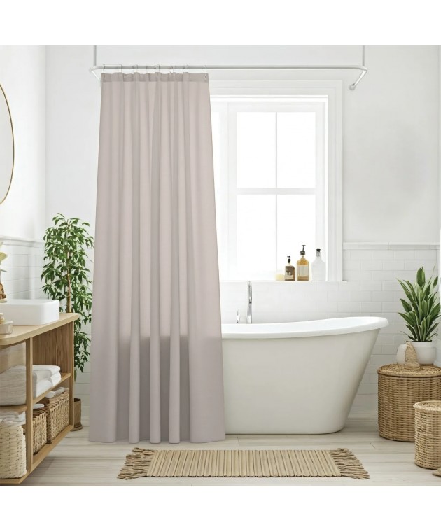 DAS HOME ΚΟΥΡΤΙΝΑ ΜΠΑΝΙΟΥ 240Πx180Υ 0808 TAUPE Κουρτίνες Mπάνιου