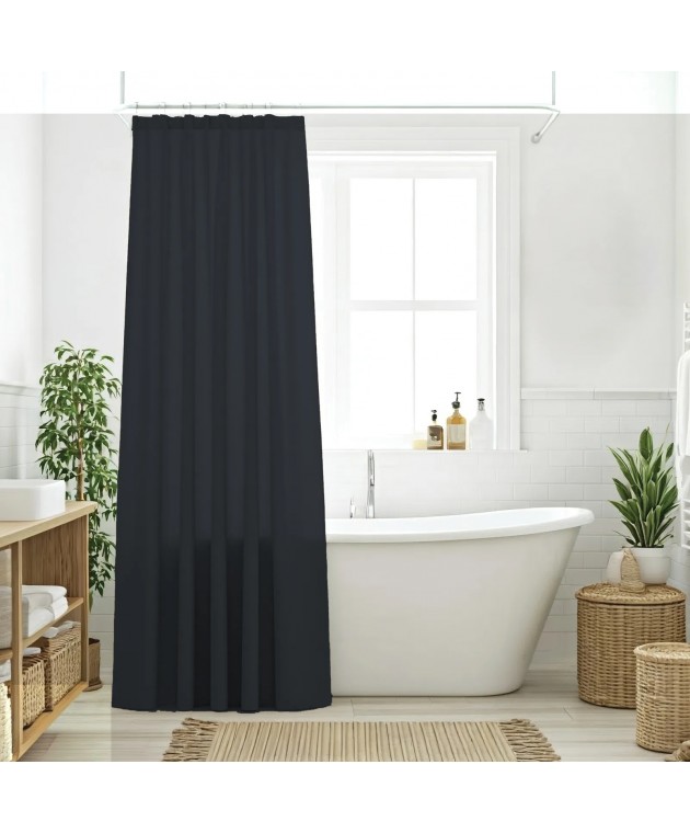 DAS HOME ΚΟΥΡΤΙΝΑ ΜΠΑΝΙΟΥ 240Πx180Υ 0809 GRAPHITE Κουρτίνες Mπάνιου