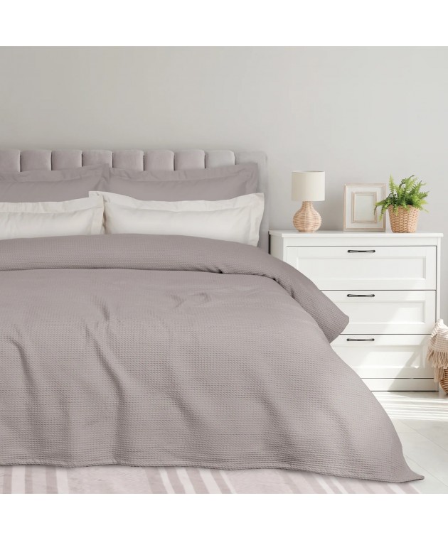 DAS HOME ΚΟΥΒΕΡΤΑ ΠΙΚΕ 160X240 0495 TAUPE Κουβέρτες Πικέ Μονές