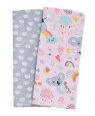 DAS BABY ΣΕΤ ΣΕΝΤΟΝΙΑ ΛΙΚΝΟΥ FUN 4934 GREY, PINK 70Χ120 Βρεφικά Σεντόνια Λίκνου-Καλαθούνας