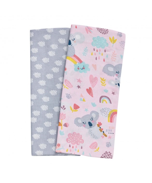 DAS BABY ΣΕΤ ΣΕΝΤΟΝΙΑ ΛΙΚΝΟΥ FUN 4934 GREY, PINK 70Χ120 Βρεφικά Σεντόνια Λίκνου-Καλαθούνας
