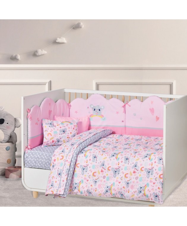 DAS BABY ΣΕΤ ΣΕΝΤΟΝΙΑ FUN 4934 GREY, PINK 130Χ170 Βρεφικά Σεντόνια