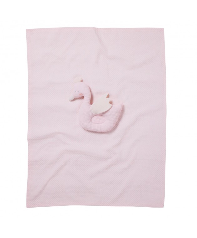 DAS BABY ΚΟΥΒΕΡΤΑ ΠΙΚΕ 75X100 RELAX 4956 PINK, WHITE Αγκαλιάς-Λίκνου