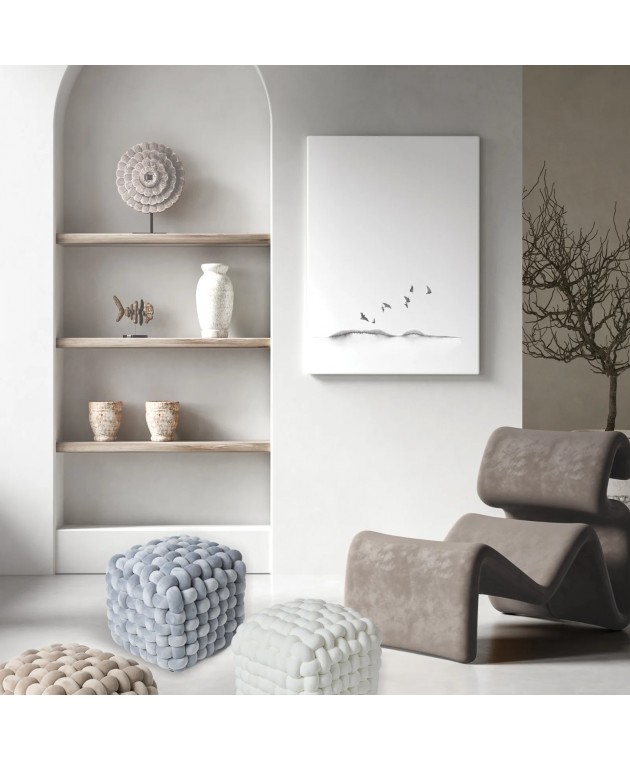 DAS HOME ΔΙΑΚΟΣΜΗΤΙΚΟ ΠΟΥΦ 43Χ43Χ40 2275 WHITE Πουφ