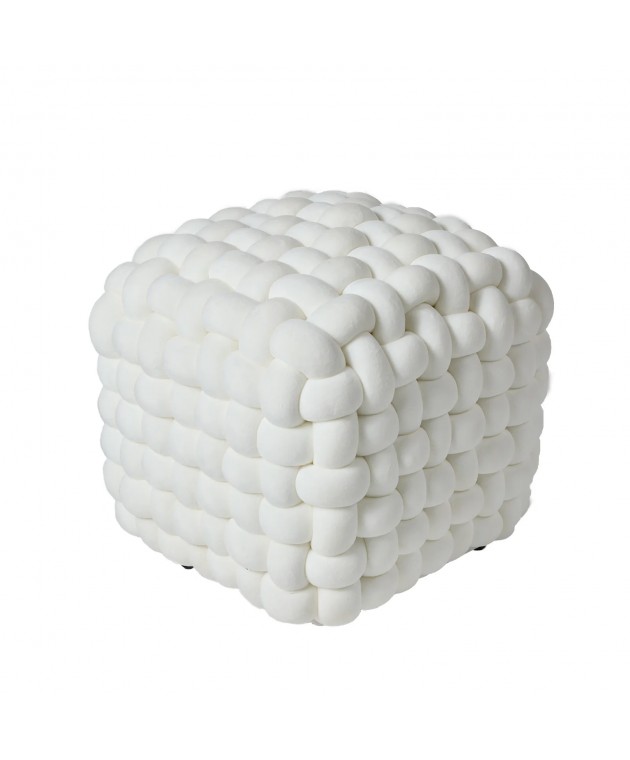 DAS HOME ΔΙΑΚΟΣΜΗΤΙΚΟ ΠΟΥΦ 43Χ43Χ40 2275 WHITE Πουφ