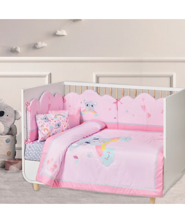 DAS BABY ΠΑΝΤΑ ΚΟΥΝΙΑΣ FUN DIGITAL PRINT 4934 GREY, PINK 45Χ195 Βρεφικές Πάντες Κούνιας