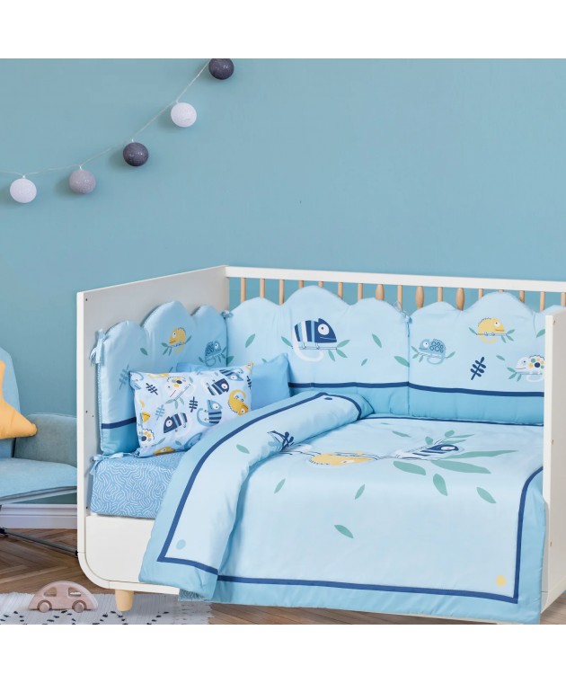 DAS BABY ΠΑΝΤΑ ΚΟΥΝΙΑΣ FUN DIGITAL PRINT 4935 BLUE 45Χ195 Βρεφικές Πάντες Κούνιας