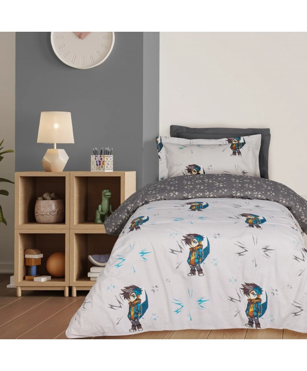 DAS KIDS ΣΕΤ ΣΕΝΤΟΝΙΑ ΜΟΝΑ 4939 BEIGE, GREY 170Χ260 ΝΕΕΣ ΑΦΙΞΕΙΣ