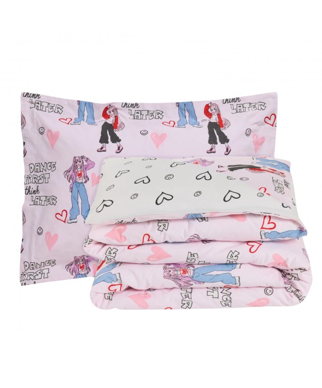 DAS KIDS ΣΕΤ ΣΕΝΤΟΝΙΑ ΜΟΝΑ 4940 GREY, PINK 170Χ260 ΝΕΕΣ ΑΦΙΞΕΙΣ